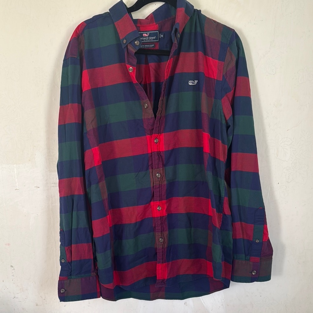 Vineyard Vines Red and Blue Casual Button Down Shirt